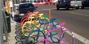 機能的で分かりやすい駐輪場の自転車ラック