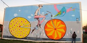 自転車をテーマにしたMart Aireさんのストリートアート